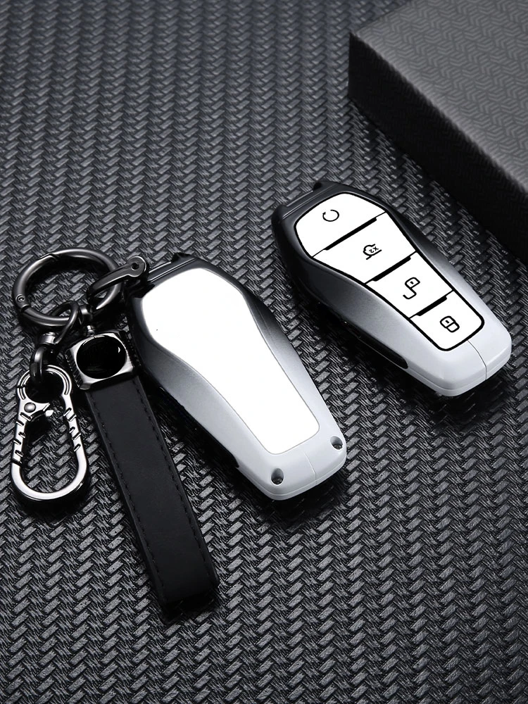 Suitable For Han Song Plus Pro EV DMI 2021 2022 2023 2024  Simple Style Zinc Alloy + TPU Car Remote Key Case Cover