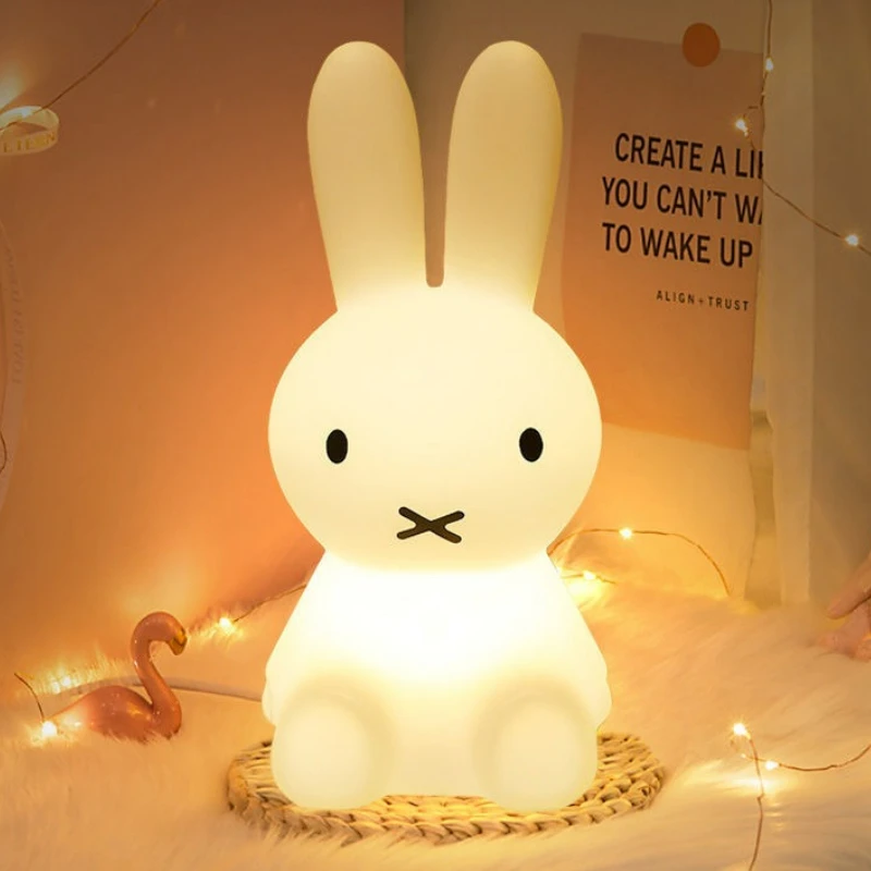 Cute Lighting Rabbit Mood Light LED Desk Lamp Cute Cartoon Children\'s Gift Bedroom Bedside Light Living Room Floor Light