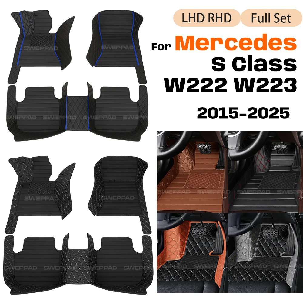 

For Maybach S Class W222 W223 2014-2025 Custom Car Floor Mat Automobile Carpet Cover Interior Accessories Protective