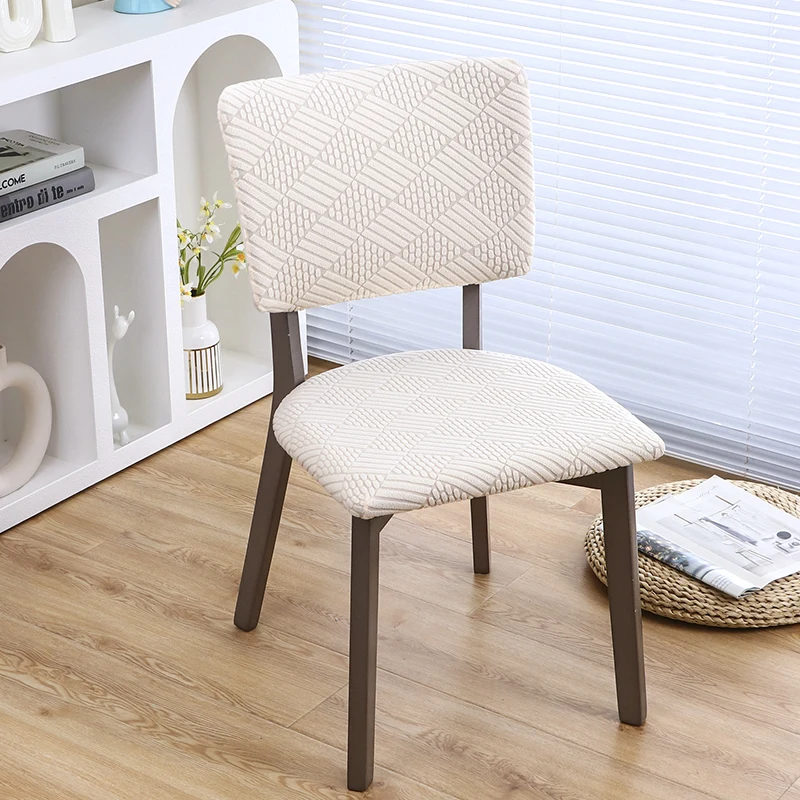 Square Backrest Chair Cover Solid Color Elastic Split Type Home Chair Slipcover Dust Cover Seat Protector For Dining Room Decor