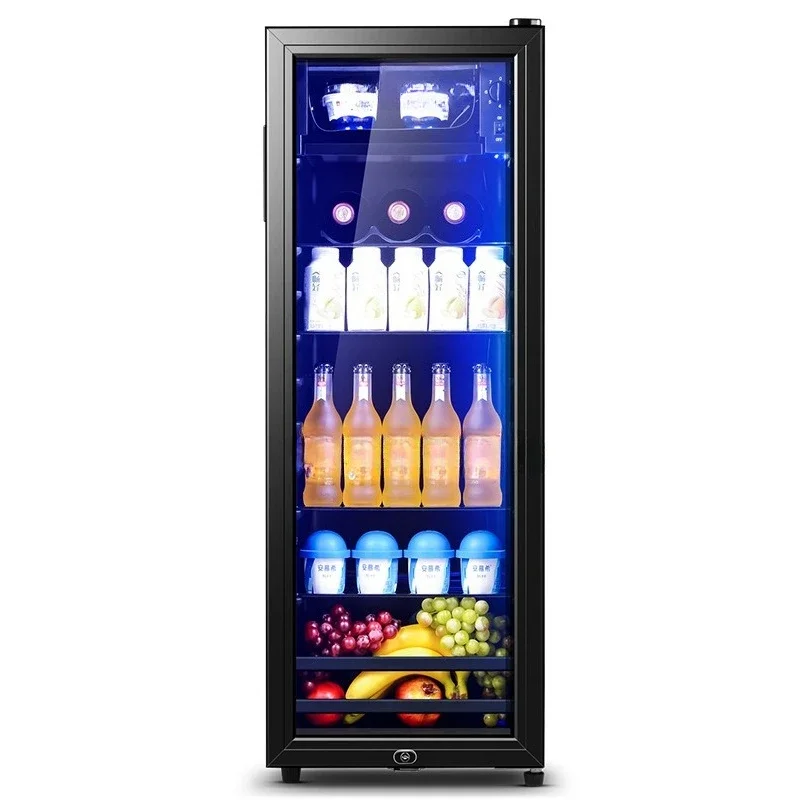 Barra de hielo, transparente, puerta única, frigorífico, hogar, pequeño, frigorífico, comercial, oficina