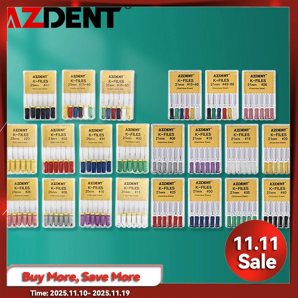 AZDENT стоматологические ручные K-файлы 21/25 мм/31 мм