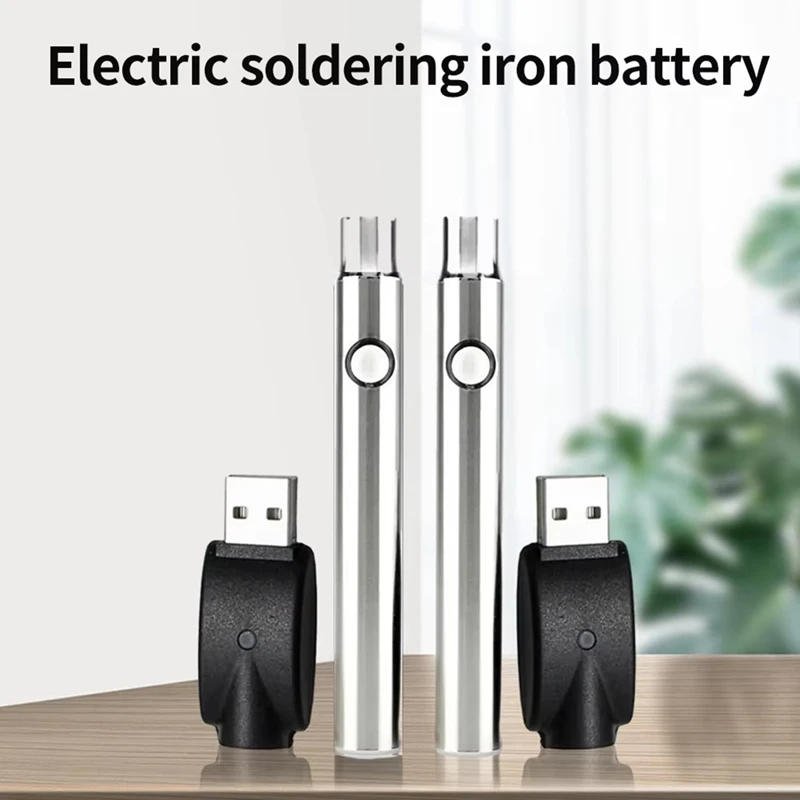 M11K-2Pcs Portable Electric Soldering Iron Pen 350 Battery Welding Tool 510 Thread Heat Tips Electronic Welding Repair Tools