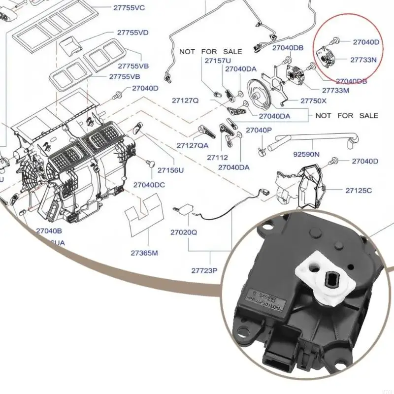 M76E rüstet den Luftsteuerungsaktuator 27732-4GF0A, schnell reagierenden Heizungslüftungsaktuator, für den Einbau auf der linken – Detail 4