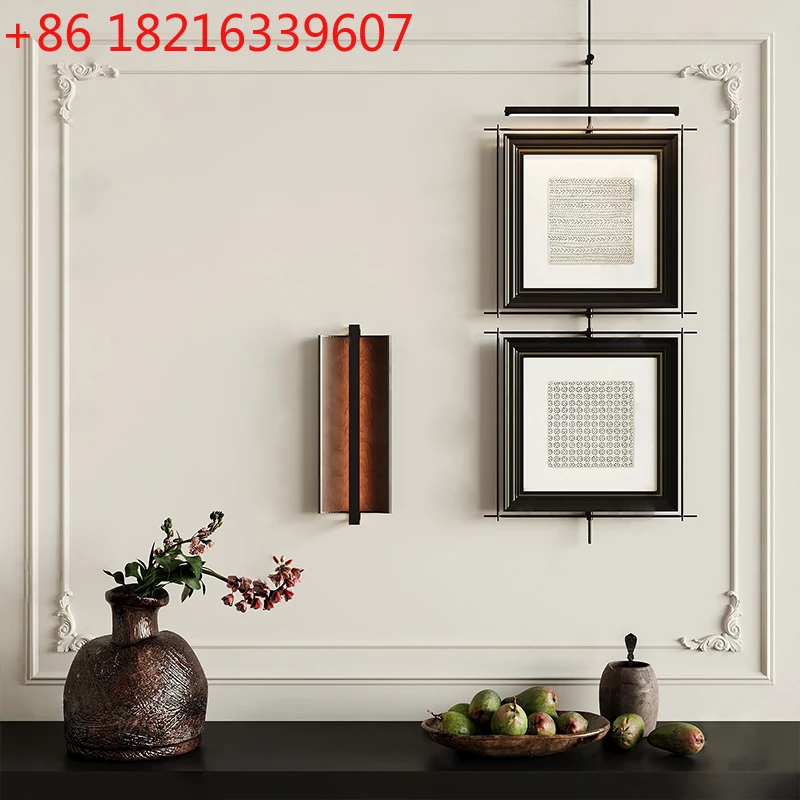 

Modern style upper and lower two paintings decorative wall lamp boom painting antique style