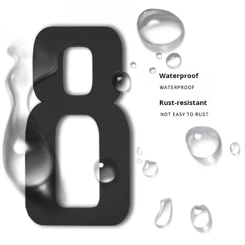 6 Inch Self-adhesive House Numbers Stainless Steel House Number for Outside office Digital Identification Number