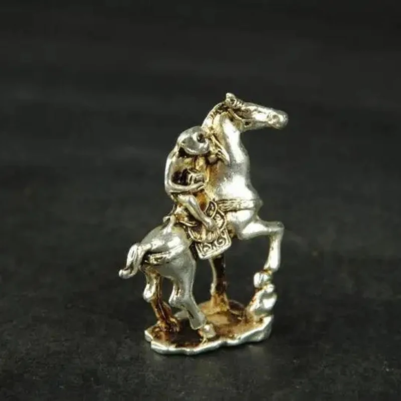 Chinese handmade miao silver monkey and horse statue