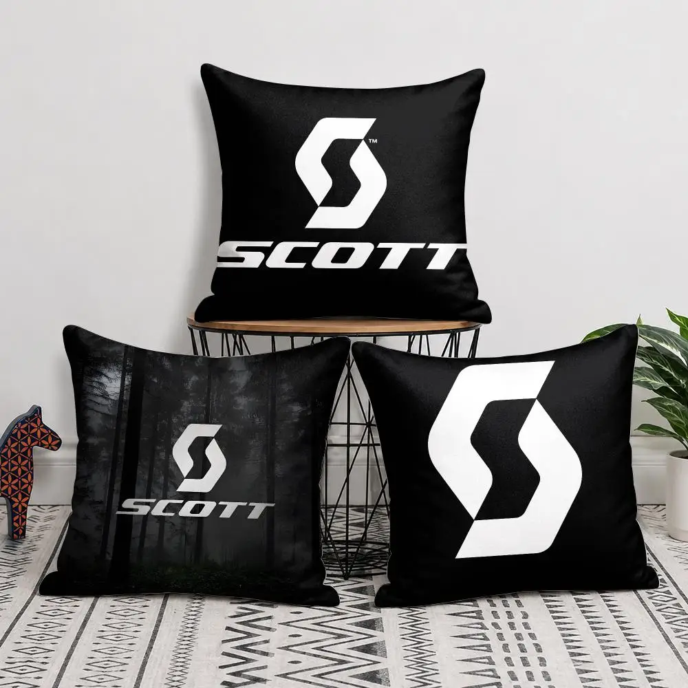 Fashion Cool S-Scott-T Bike Cushion Cover Double-Sided Plush Sofa Cushion Covers Organic Breathable Invisible Zipper