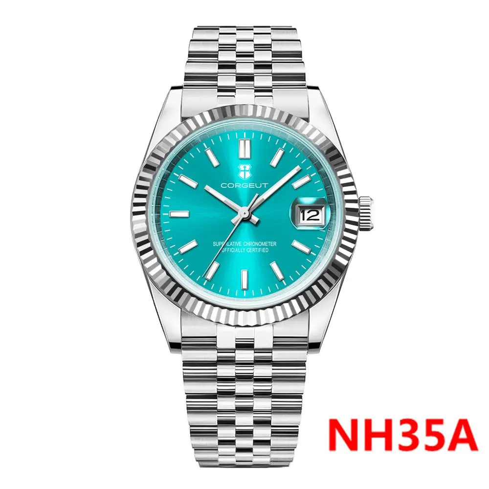 Luxury NH35 Mechanical 36mm/39mm Men/ Women Watch 10Bars Jubilee Bracelet Automatic Dress Watches Fluted Bezel Sapphire Clock