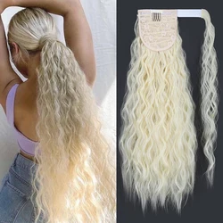 LISI GIRL sintetico 22/34 pollici avvolgere coda di cavallo lungo Afro estensioni dei capelli ricci posticci coda di cavallo capelli finti resistenti al calore