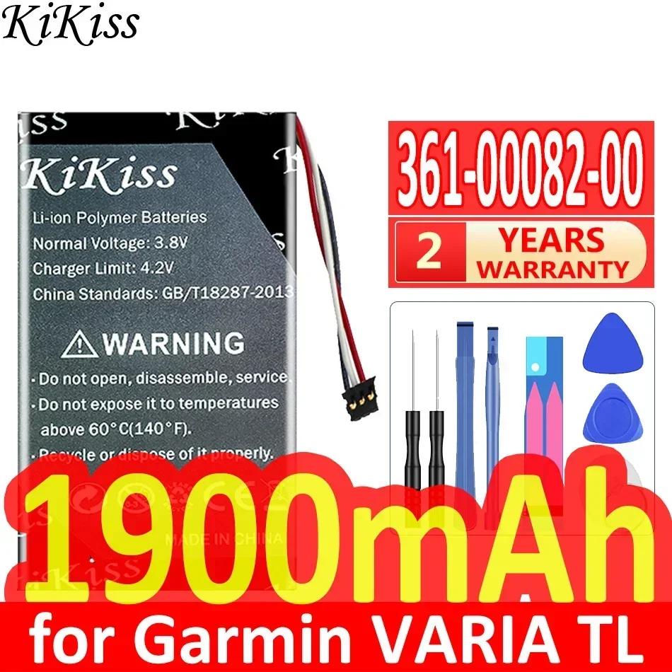 KiKiss Battery 1900mAh 361-00082-00 for Garmin VARIA TL