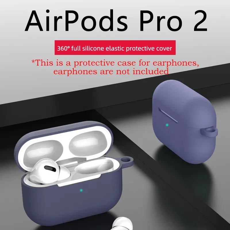 Weiche Silikon-Kopfhörer tasche für Airpods Pro 2 kabellose Kopfhörer Schutzhülle für Apple Airpods Pro 2. Abdeckung mit Haken loch