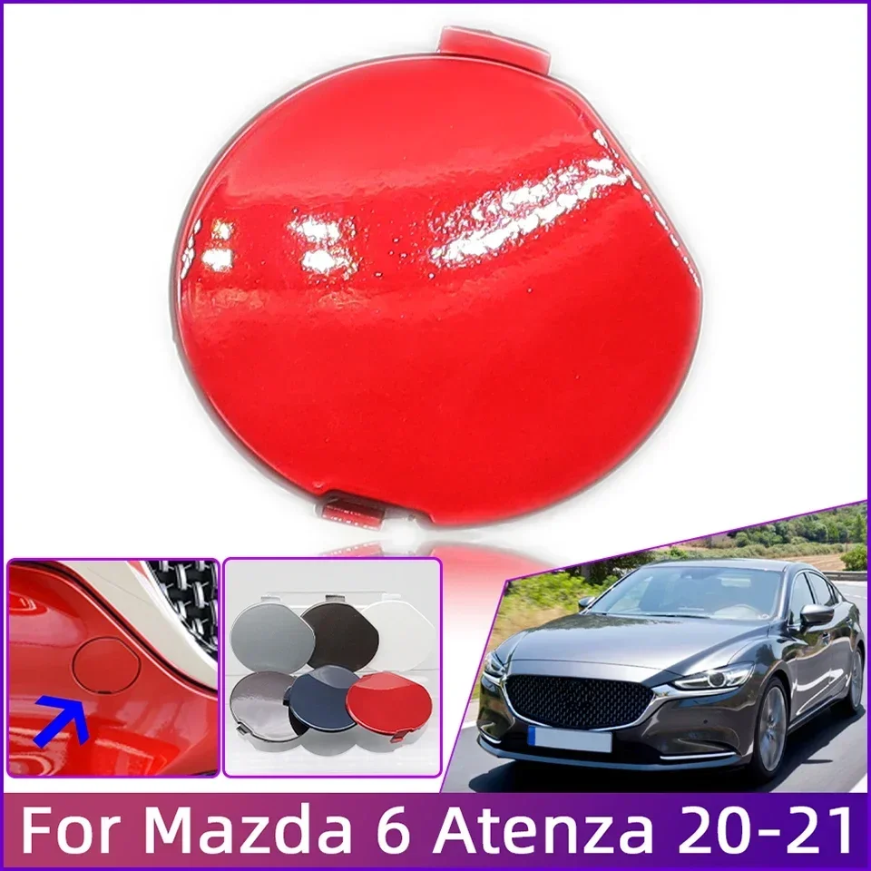 Front Bumper Towing Hook Eye Cover Lid For Mazda 6 Atenza 2020 2021 2022 Tow Hook Hauling Trailer Cap Garnish Red Brown Purple