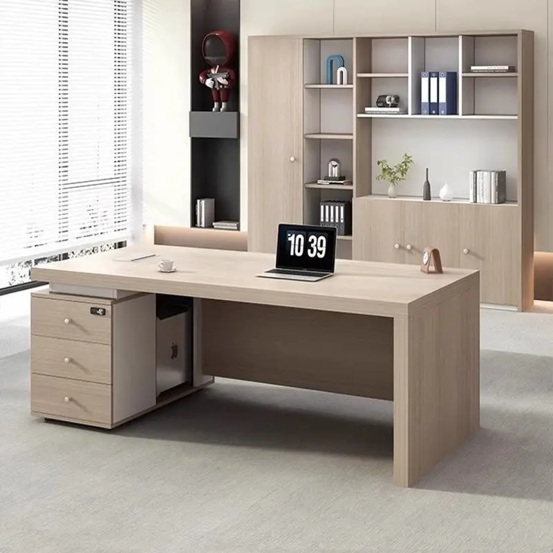 

Simple modern boss office computer book desk and chair combination office finance manager desk administrative supervisor desk