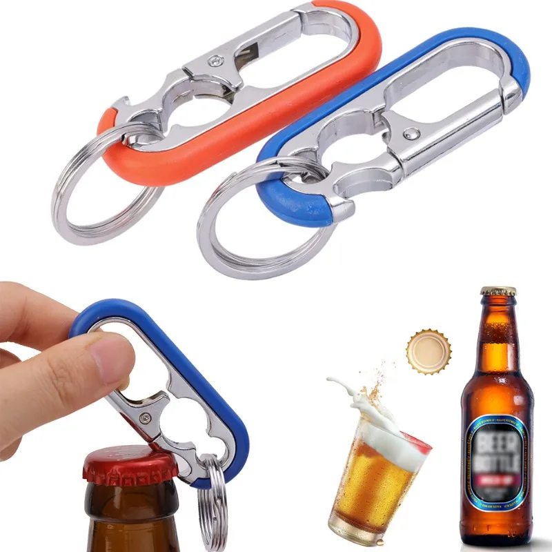 Sturdy Beer Bottle Opener Keychain Soda Drinks Cover Beverage Cap Opening 3 Colors Keyring Bottles Open Lid Thickened Key Chain