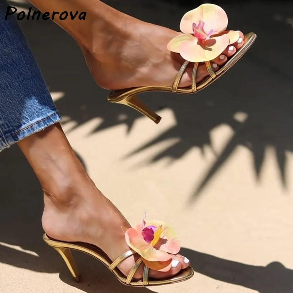 Flower Cross Tied Sandals Round Toe Thin Heels Lace Up Ankle Band Shoes Summer Lovely Sexy Boat Orchids Fashion Summer Shoes