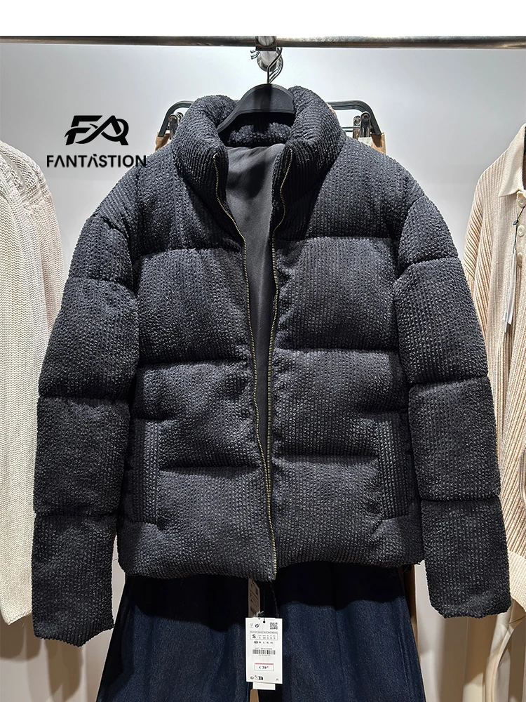 

Мужская зимняя утепленная куртка FANTASTION в винтажном стиле, короткая, из вельвета и хлопка, с высококачественным наполнителем