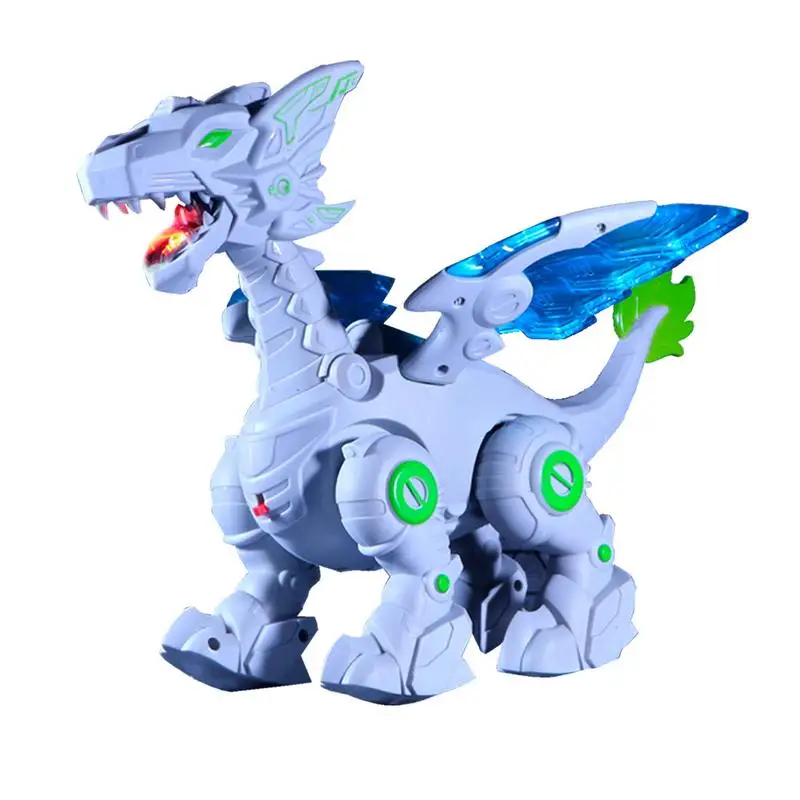 

Robot Dinosaur Simulation Electric Dinosaur Light Toy Mechanical Dinosaur Model Toy With Spray Effect Wings Flutter Head Shakes