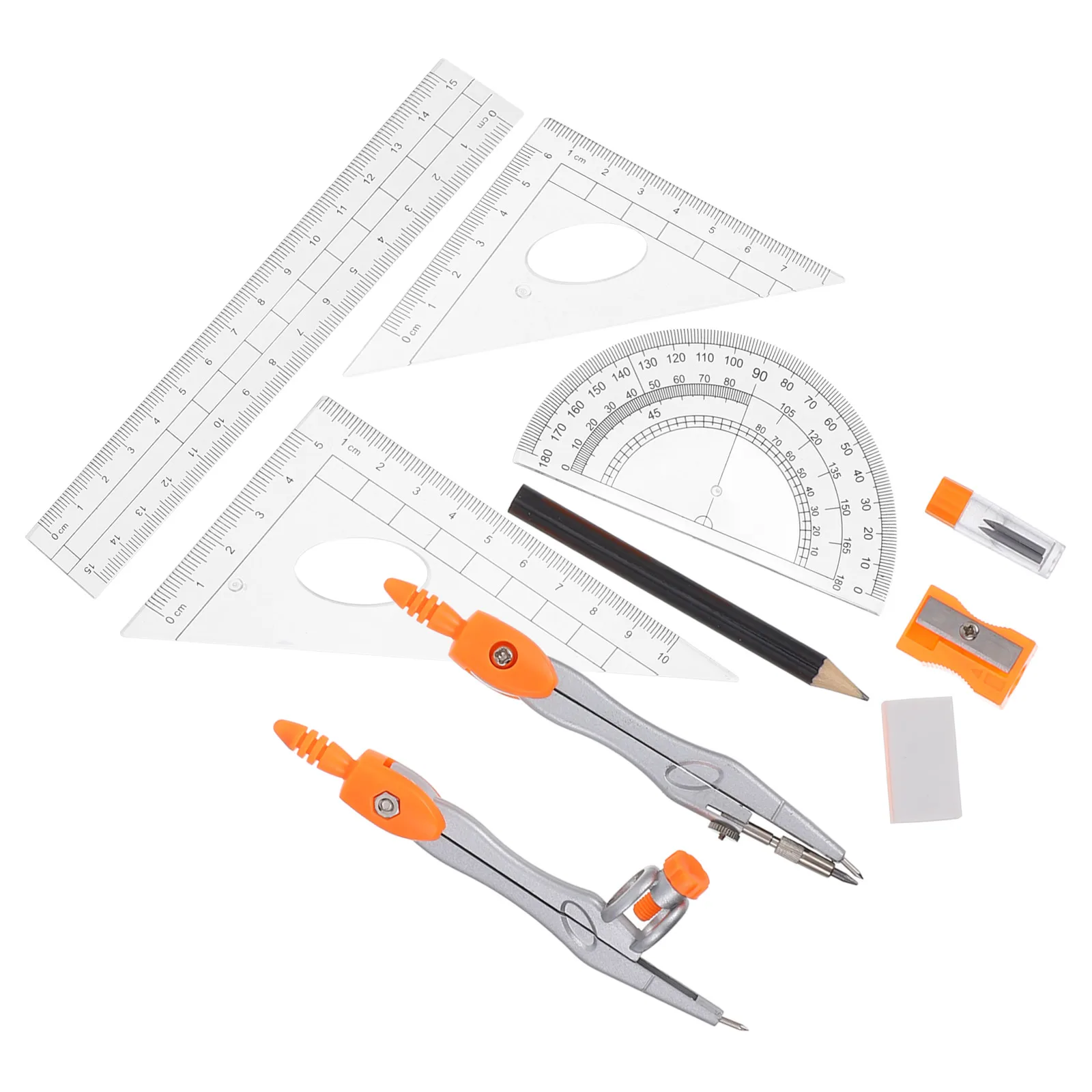 

Compass Set Math Tools Cute School Supplies Drafting Protractor Ruler Plastic and Student