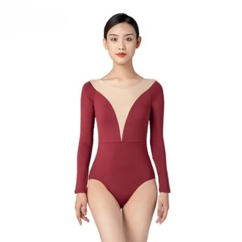 body da balletto per pratica di danza personalizzato, tuta da ginnastica, tuta da yoga aerea a maniche lunghe, body da balletto per donna