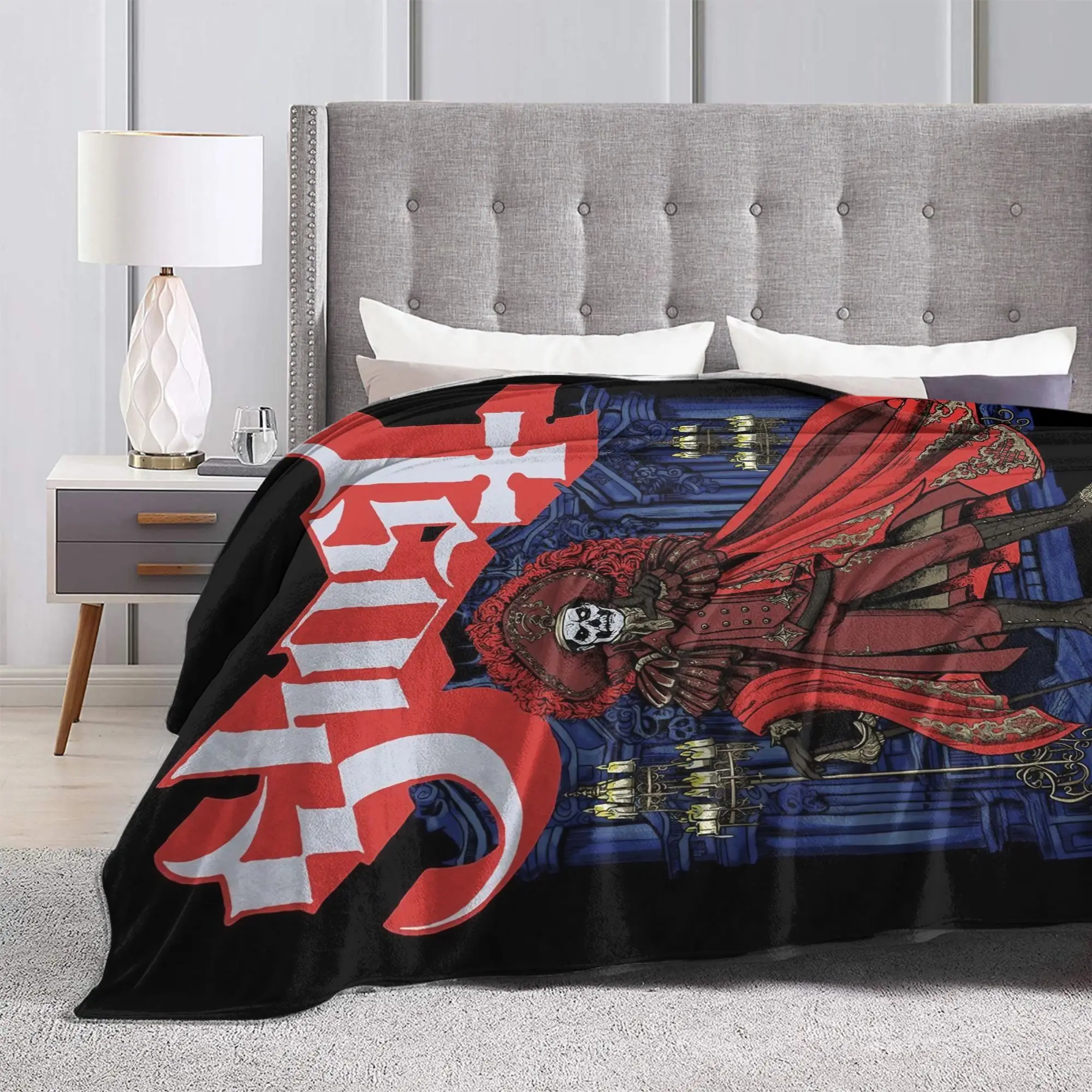 Coperte Rock Heavy Metal Band Decorazioni tessili in pile Fantasma Coperta portatile super morbida per letto Tappeto per auto