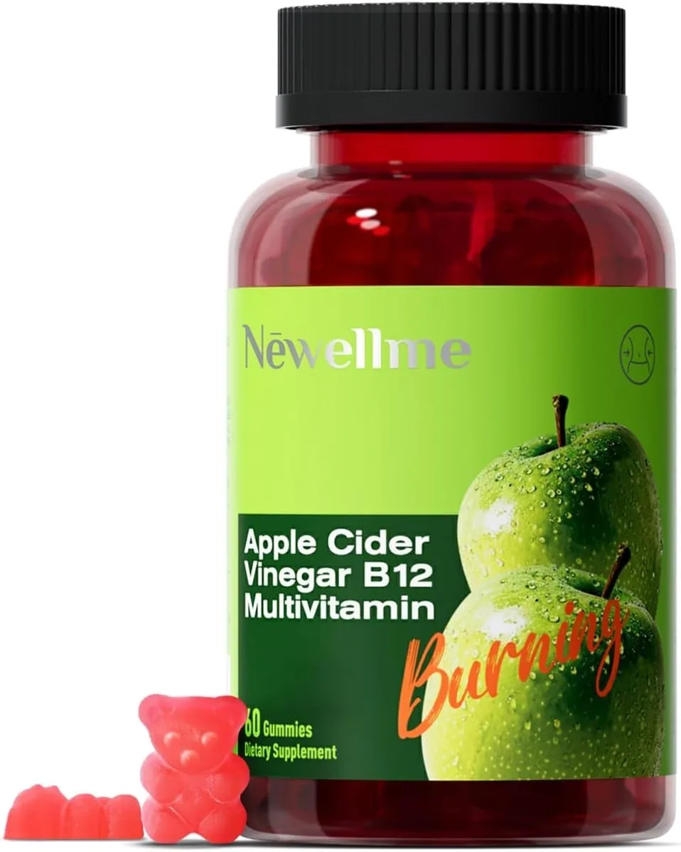 

Apple Cider Vinegar Gummies with The Mother & B12 - Digestive Health Support, Immune Support, Energy and Metabolism Management