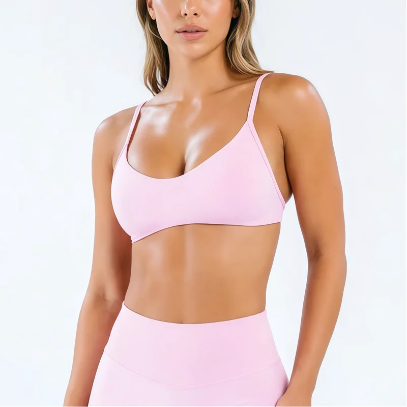 HISTELLO Impact Scoop Neck BH Damen Rückenfreier Fitness Gym Unterwäsche Nahtloser Workout Yoga BH Sexy Stoßfester Lauf-Sporttop – Detail 19