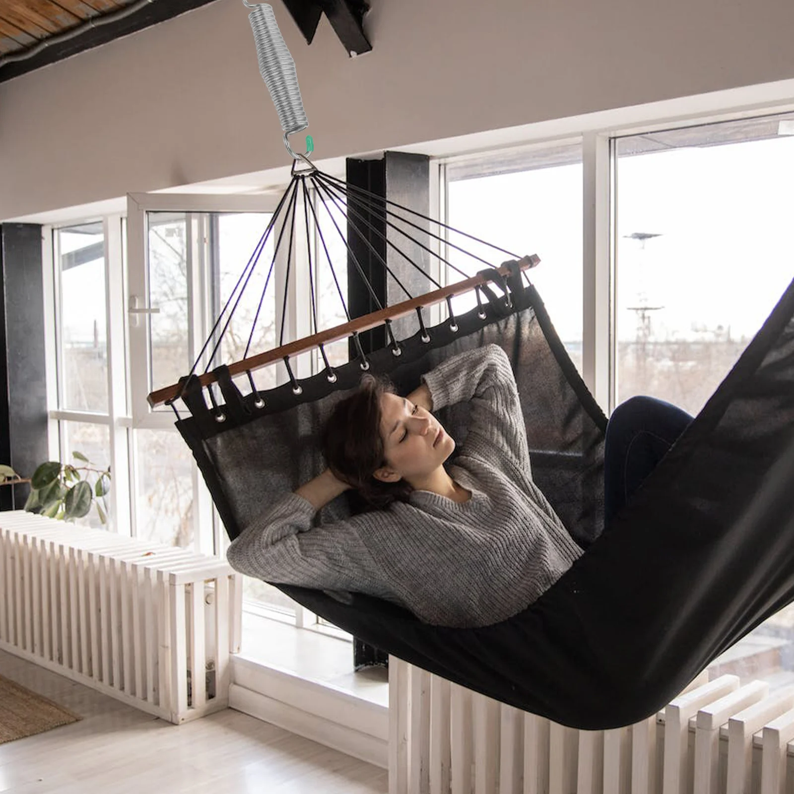 

1Set Hammock Spring Kit Durable Galvanized Iron Swing Fixing Set for Porch Swings Hanging Chairs Heavy Duty Use