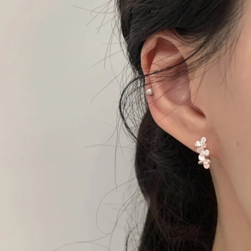 925 Sterling Silve Flower Earring for Women Irregular Versatile Daily Office Sweet Romantic Jewelry Gift Dropshipping