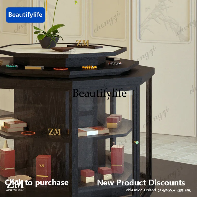 Glass Cabinet Jewelry Museum Display Gifts Jade Bracelet Tea Set Boutique Cabinet