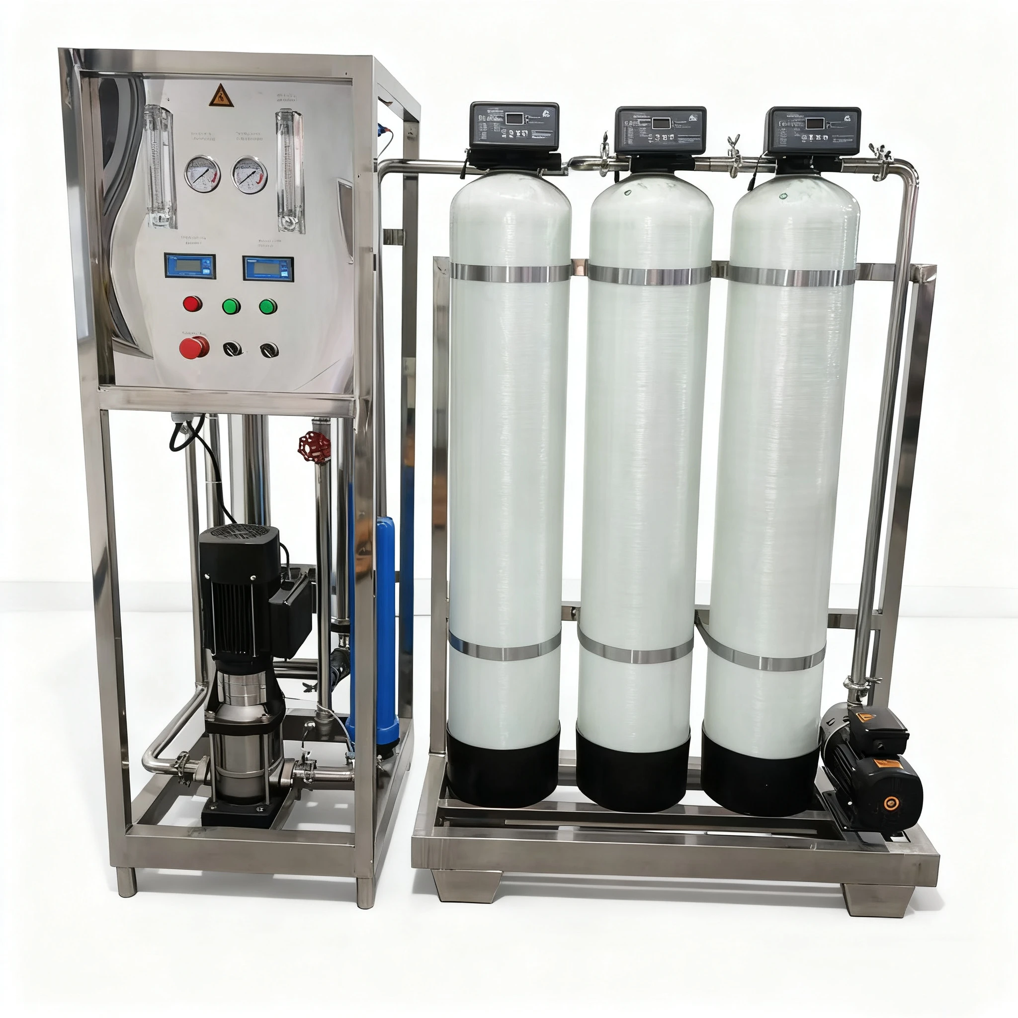 Factory Price 1000L/Hour RO Water Treatment System Motor Gear Stainless Steel Pump River Water Purifier 380V/220V 1 Year