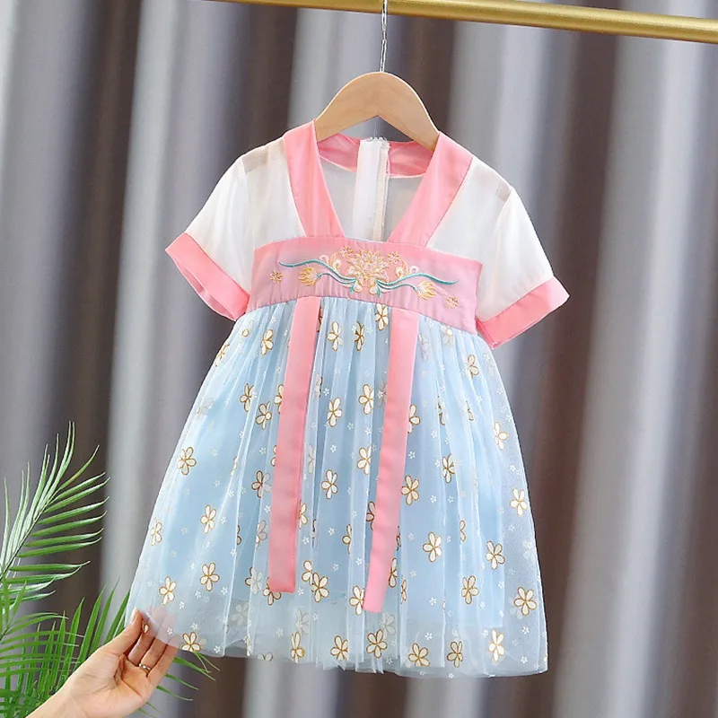 Summer Girls Dress Hanfu Super Fairy Skirt Little Girls Ancient Costume Children\'S Clothing Chinese Style Dress Fairy Clothes