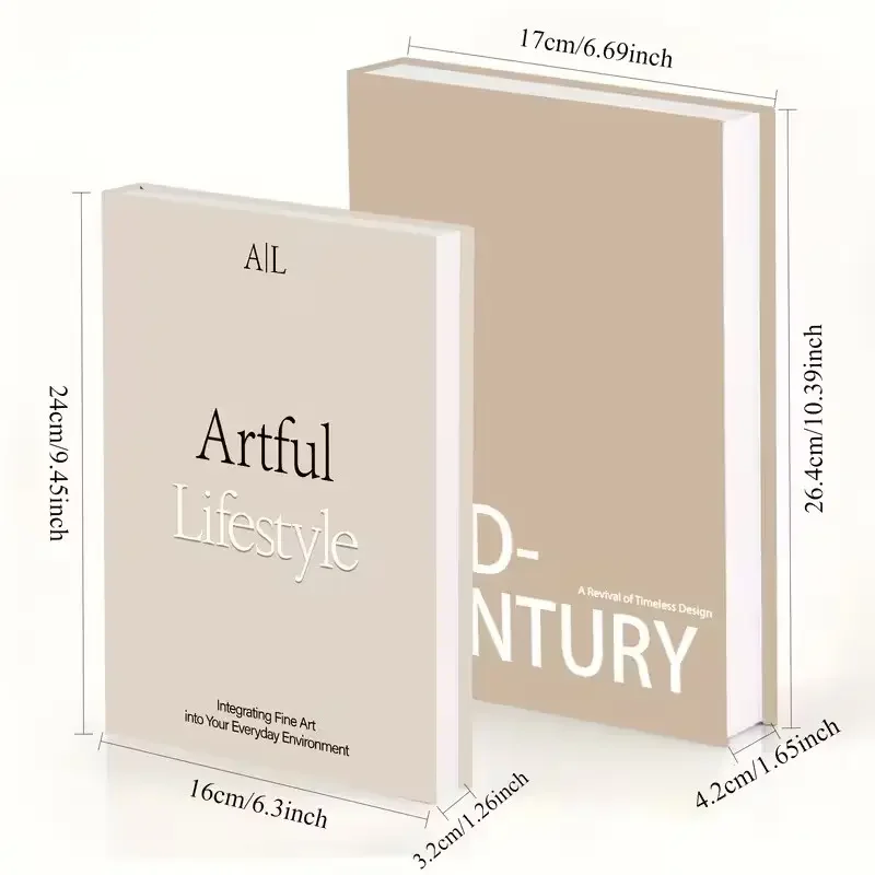 2-Pack Stackable Decorative Books, Luxurious Replica Books for Coffee Table, Bookshelf, Fireplace, Modern Home Aesthetics, Living Room & Holiday Décor, Modern House Decor