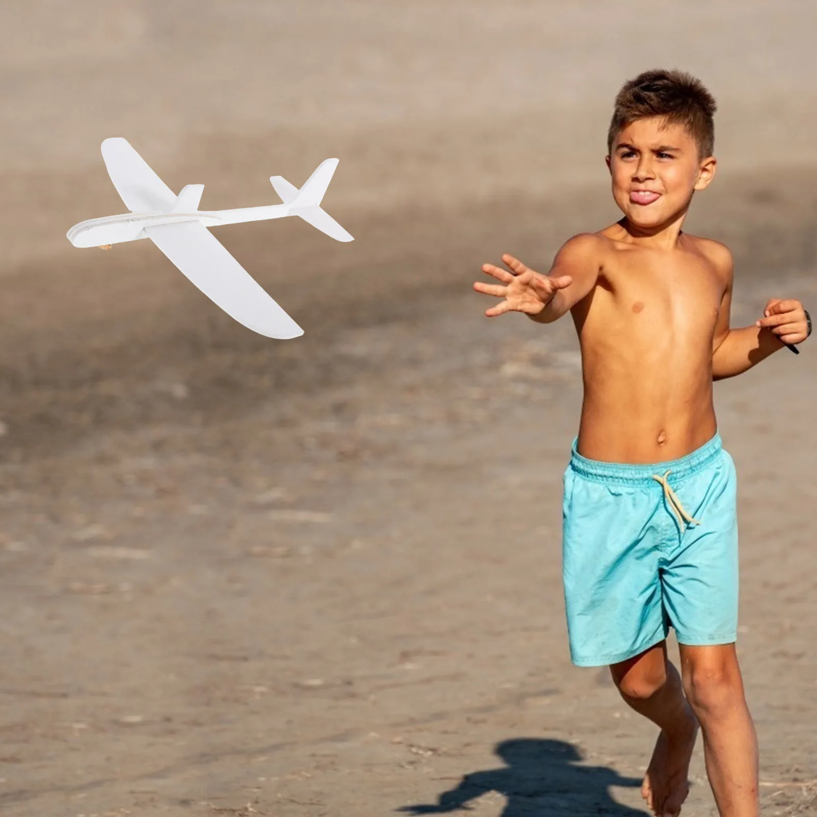 

White Glider Diy Outdoor Flying Unfinished Paintable Assembly Beginner Friendly Biplane Glider Plane Outdoor Foam