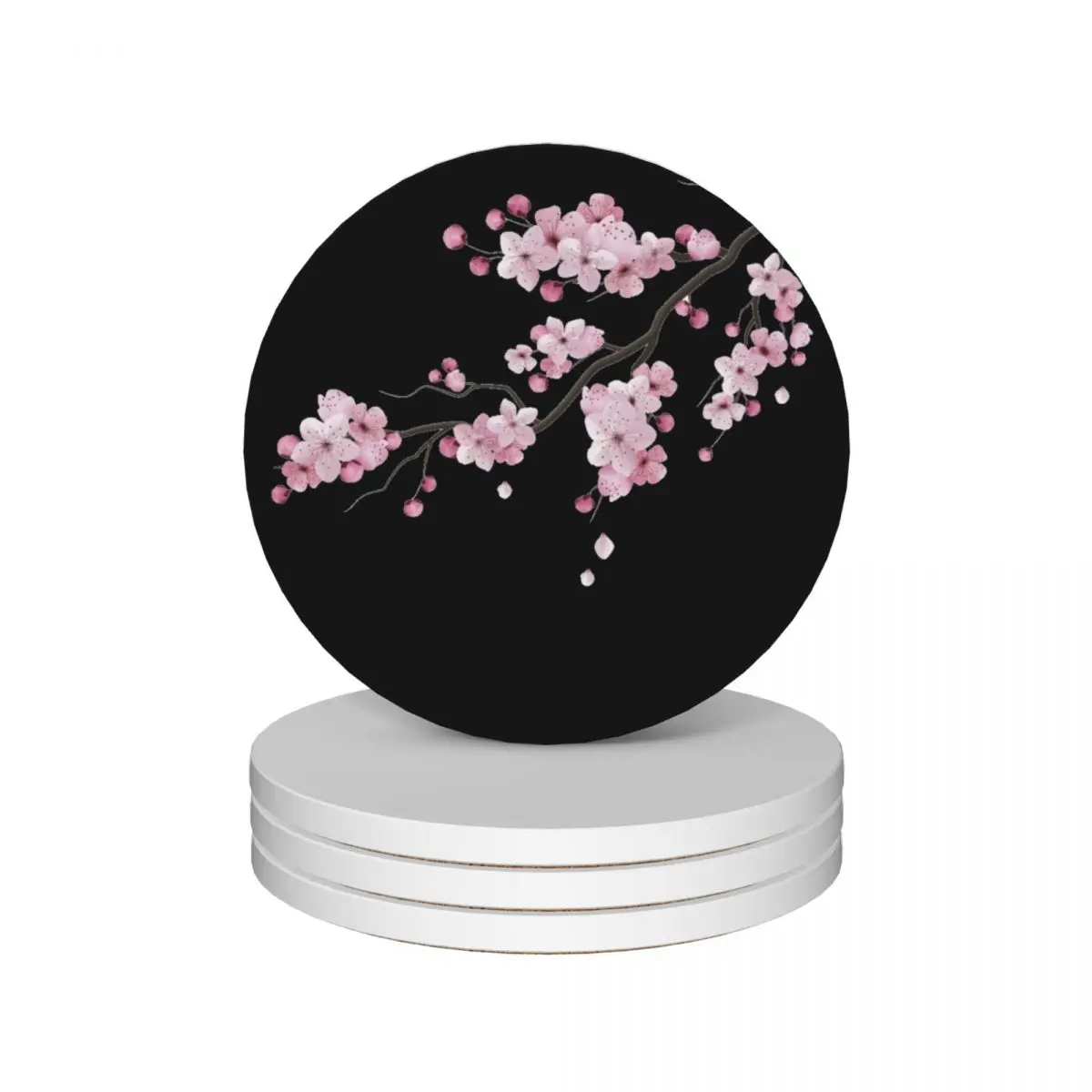 

Japanese Sakura Graphic Vintage Cherry Blossom Sakura Tree Ceramic Coasters (Set of 4) mat for dishes Coasters