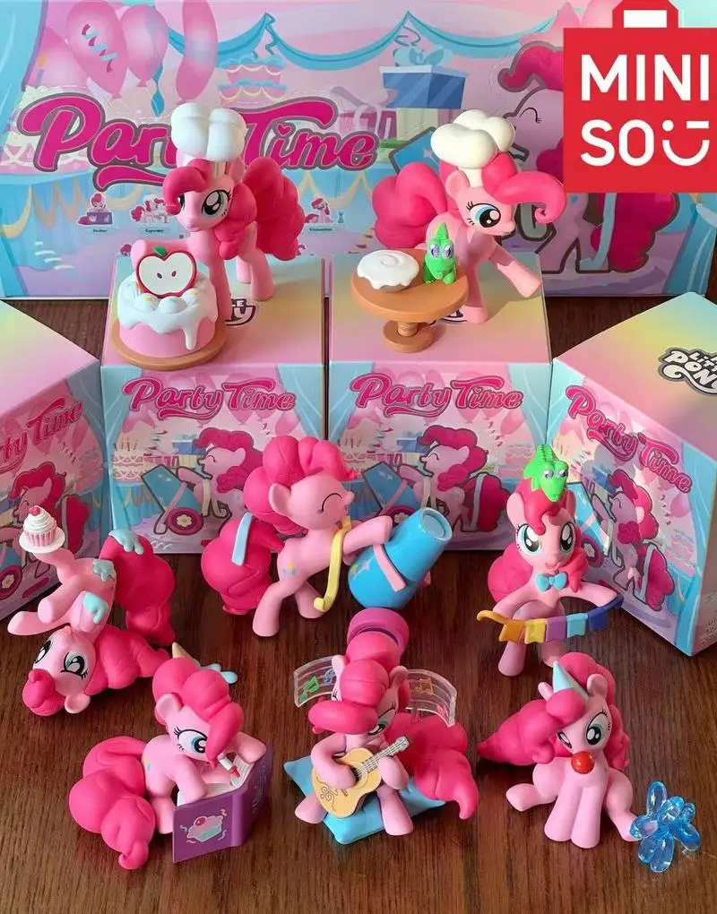 

Миниiso слепая коробка My Little Pony Party Moment Series милый мультфильм Pinkie Pie кукла настольное украшение детские подарки на день рождения