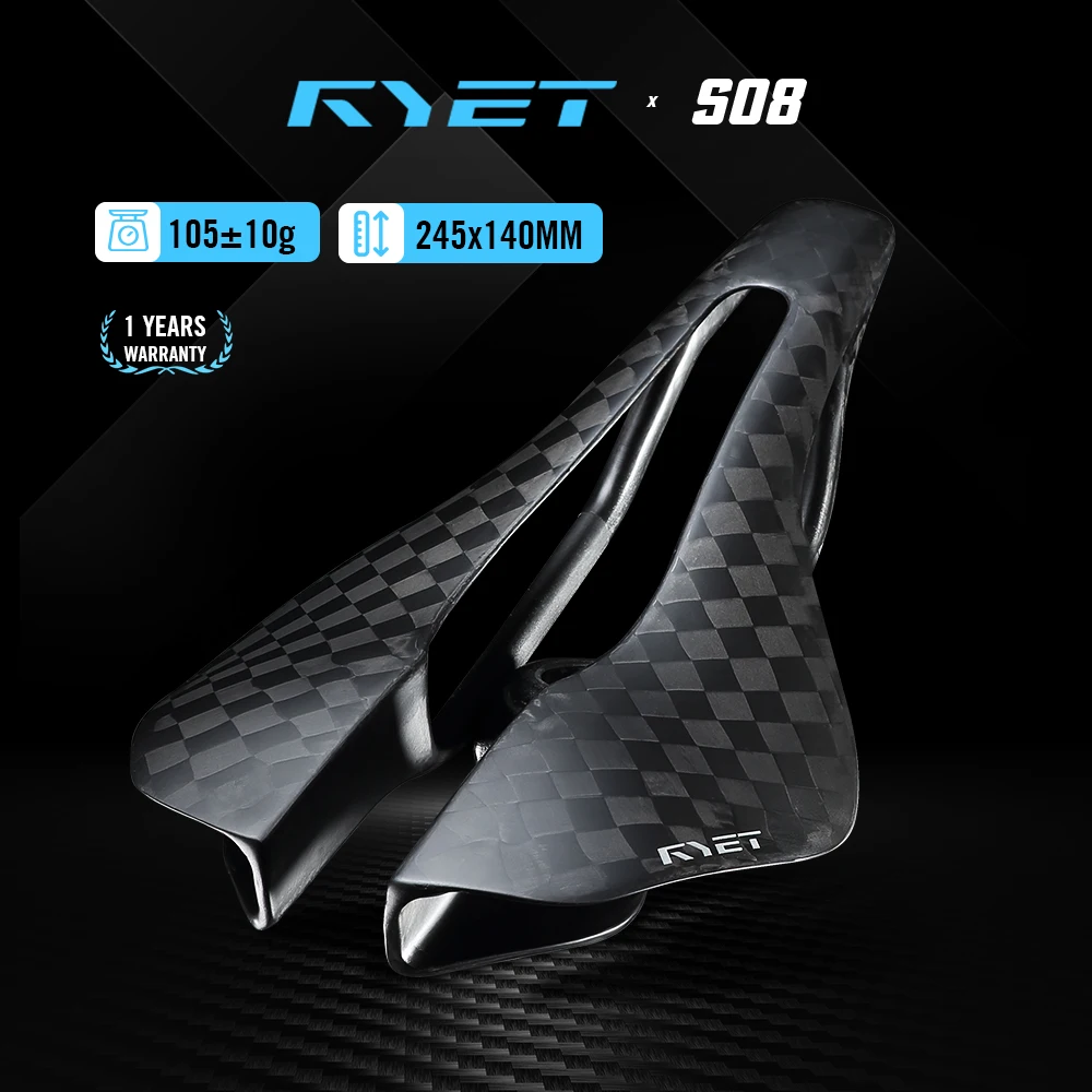 

Карбоновое седло для триатлона RYET 12K, 105 г, 245x140 мм, полностью карбоновое овальное седло 7x9 мм для TT Road MTB Gravel Pro, велоспорт