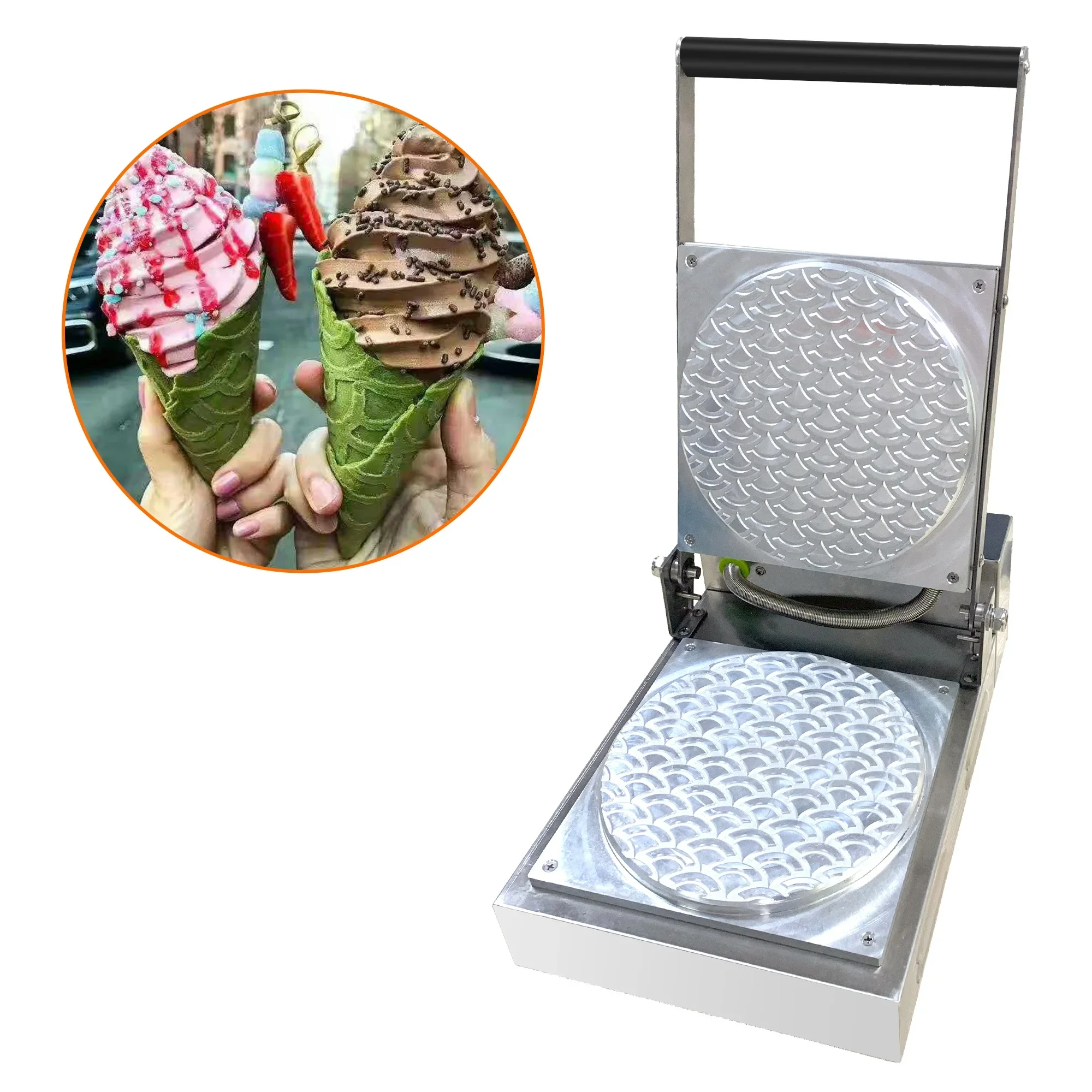 Commercial Electric Waffle Cone Baker, Ice‑Cream Cone Making Equipment Support Custom Logo