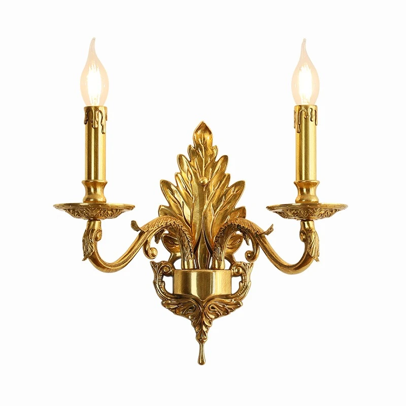 

French all-copper wall lamp European luxury retro staircase living room bedroom atmosphere