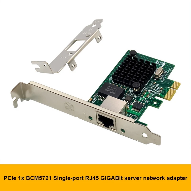 NEW-BCM5721 гигабитная сетевая карта PCI-E X1 Gigabit, Серверная сетевая карта с одним портом, совместимая с WOL PXEVLAN