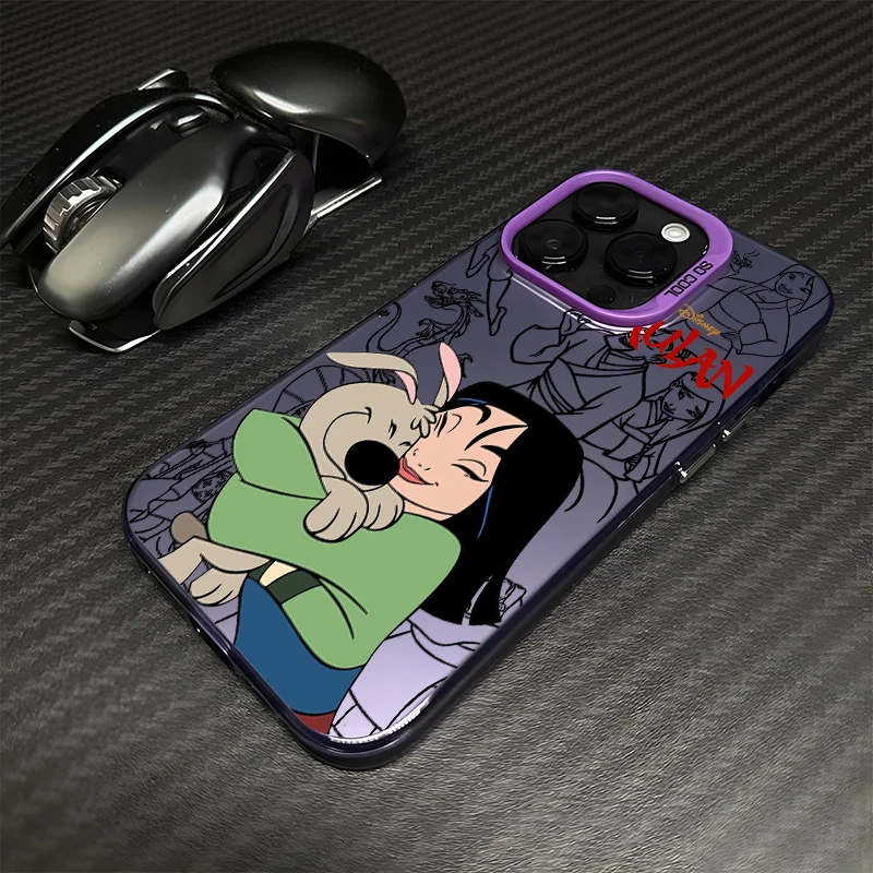 Mulan Cartoon Art For Apple iPhone 16 15 14 13 12 11 XR XS X Pro Max Plus Colorful Silver Phone Case Soft Cover