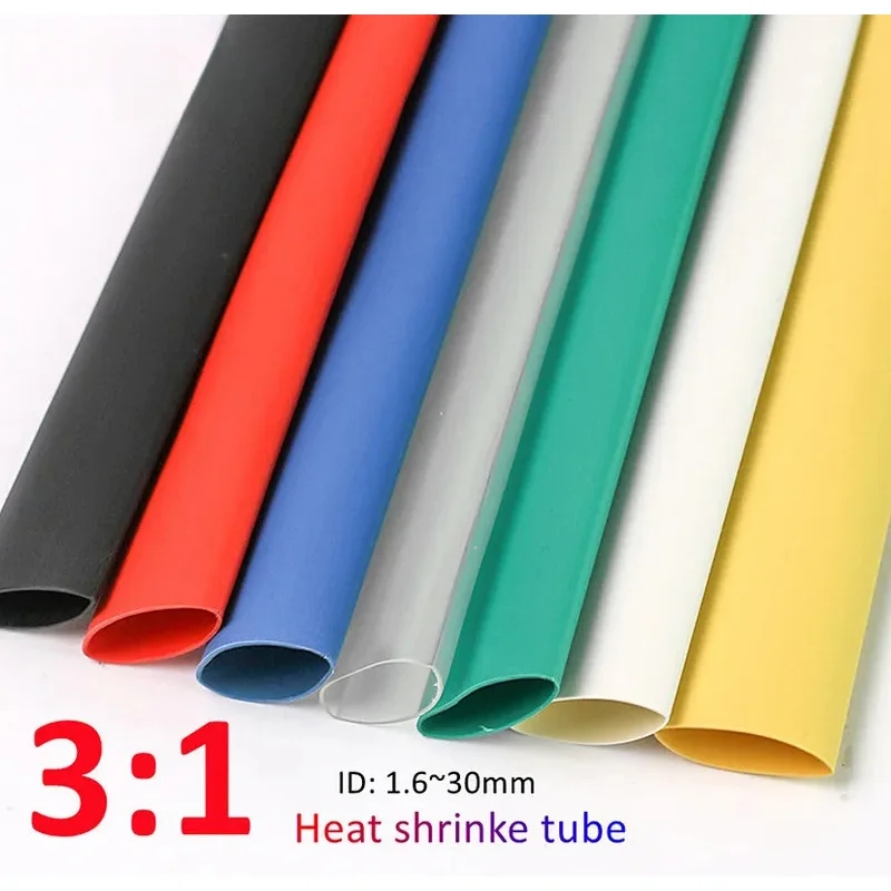 3:1 Dual Wall Heat Shrink Tube Thick Glue ratio Shrinkable Tube Adhesive Lined Wrap Wire Kit 1.6/2.4/3.2/4.8/6.4/7.9/9.5/12.7mm