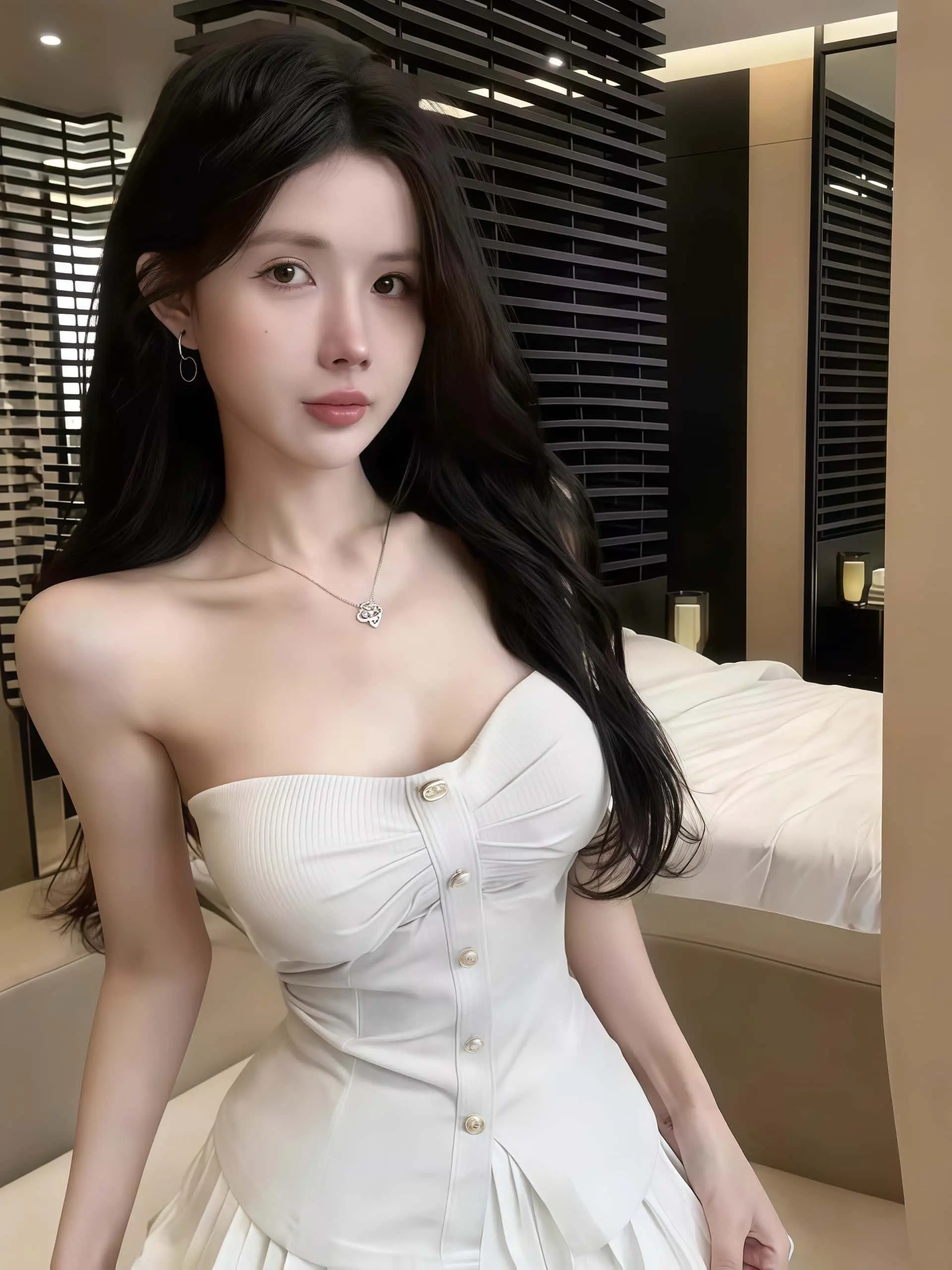 Ladies Lace Buttoned Strapless Vest Summer Anti-Slip Strip Fixed Band Chest Pad Slimming Top Fashion Street Style Short Length