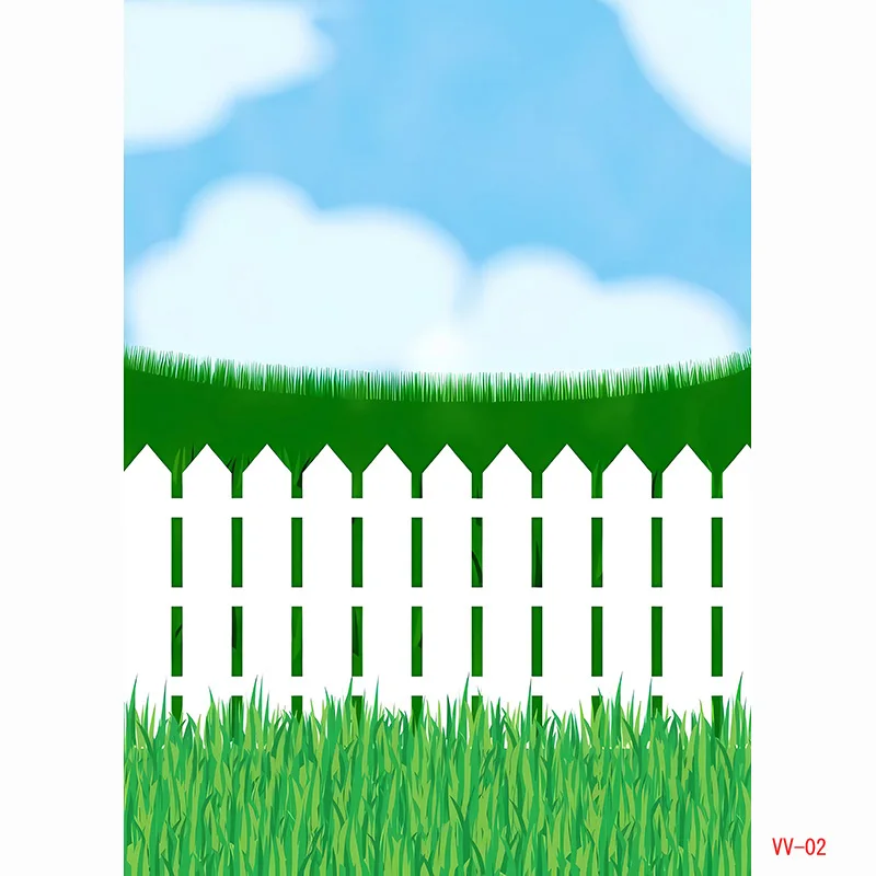 SHENGYONGBAO Fence Wooden Fences Grass Photography Backdrop Props Birthday Hundred Days Farm Courtyard Studio Background YX-885