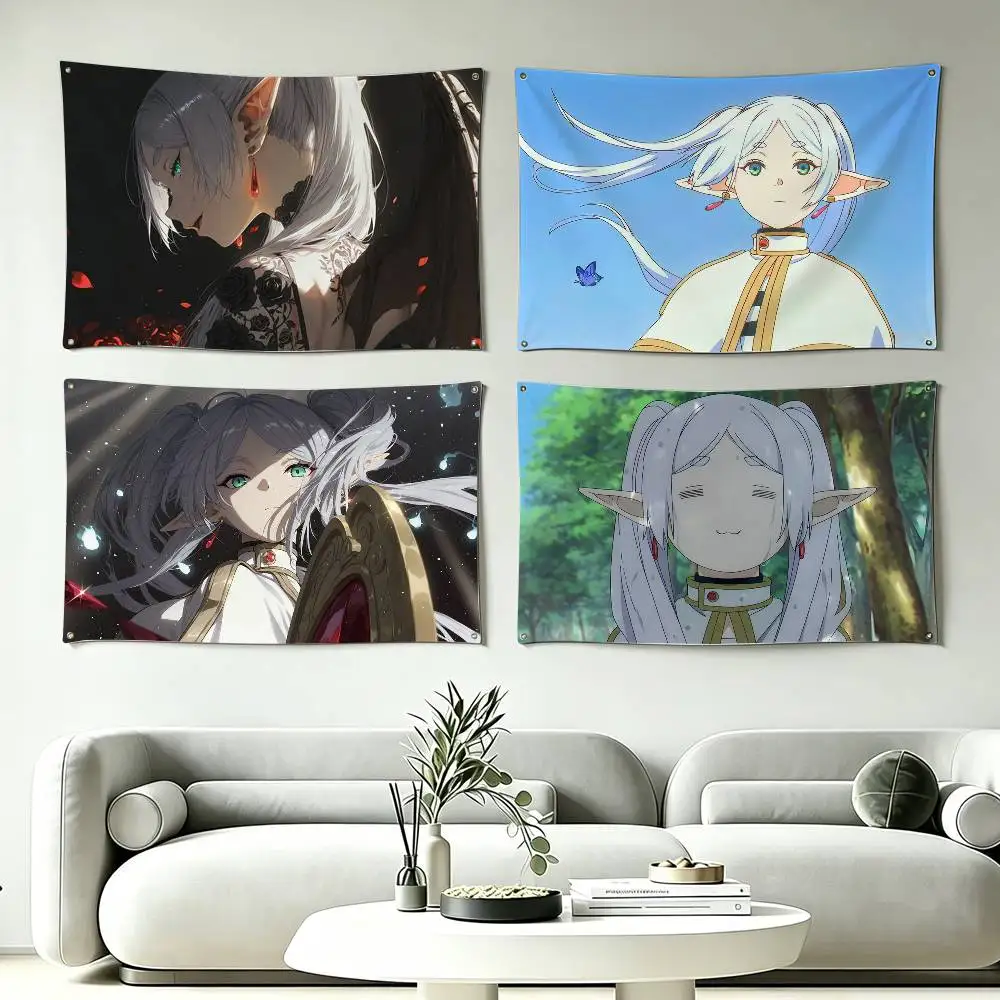 

Anime F-Frieren Beyond Journeys End Flags Wall Hanging Background Art Banner for Bedroom Home Outdoor Decor