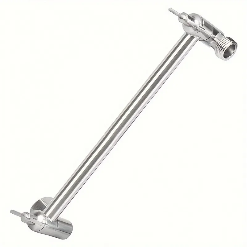

11-Inch Adjustable Shower Arm Extension - Stainless Steel with Durable Joint, Leak-Free, Easy Install