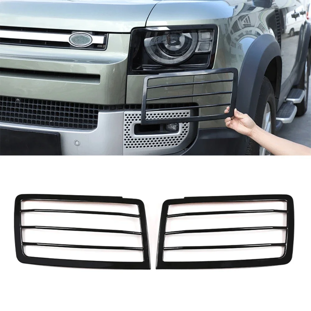 

Front headlight protective mesh cover suitable For Land Rover Defender 20-22 metal 2-piece car decoration set