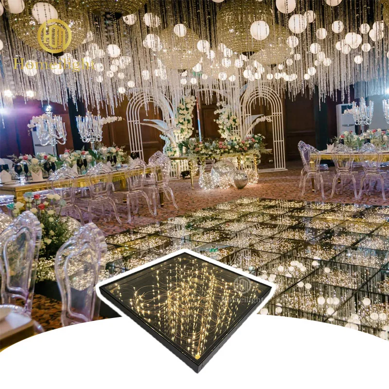 

Popular for Wedding Golden Fairy Dance Floor LED Lights for Night Club Events DJ Party Lights