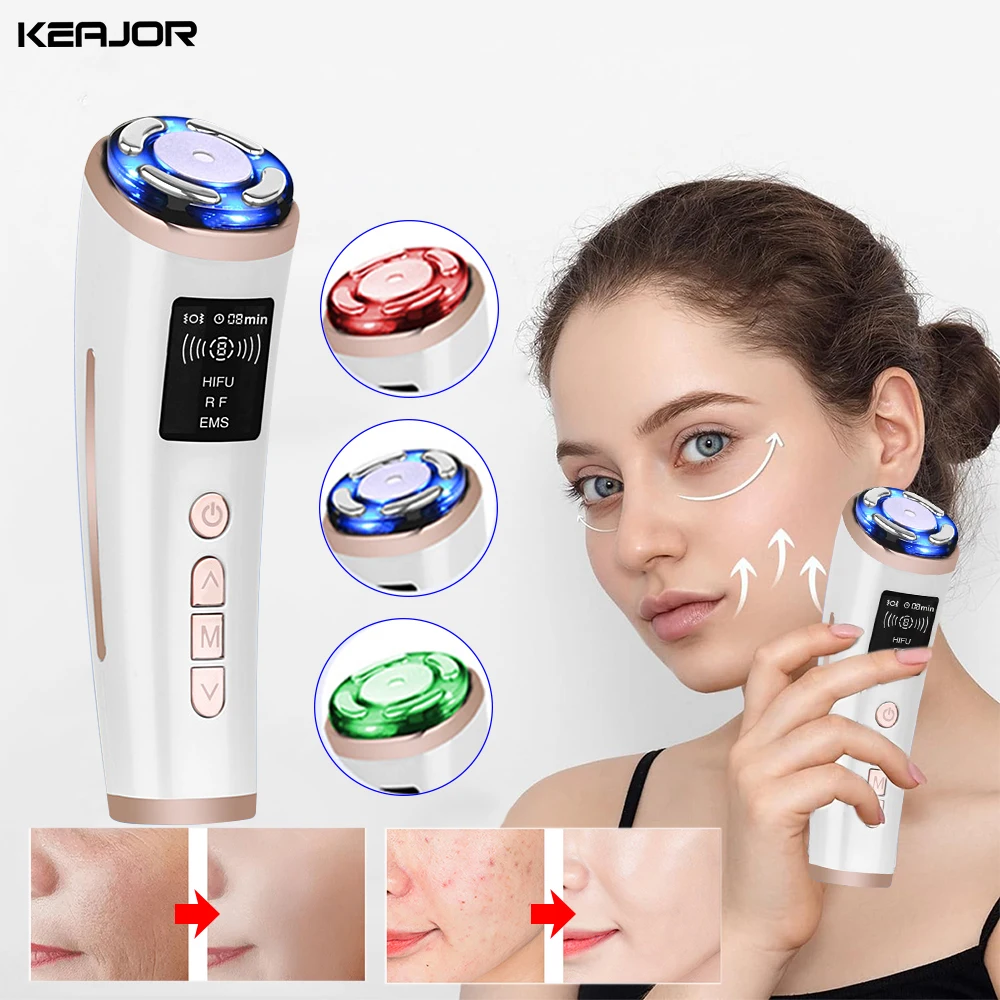 Hifu High Frequency Face Skin Lifting Rejuvenation Photon Theory EMS Microcurrent Anti-aging Facial Tightening Massager Machine