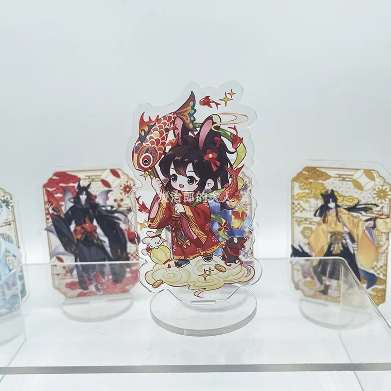 Anime Grandmaster of Demonic Cultivation Wei Wuxian Lan Wangji Cute Rabbit Year Q Versions Acrylic Stand Figure Model Decor